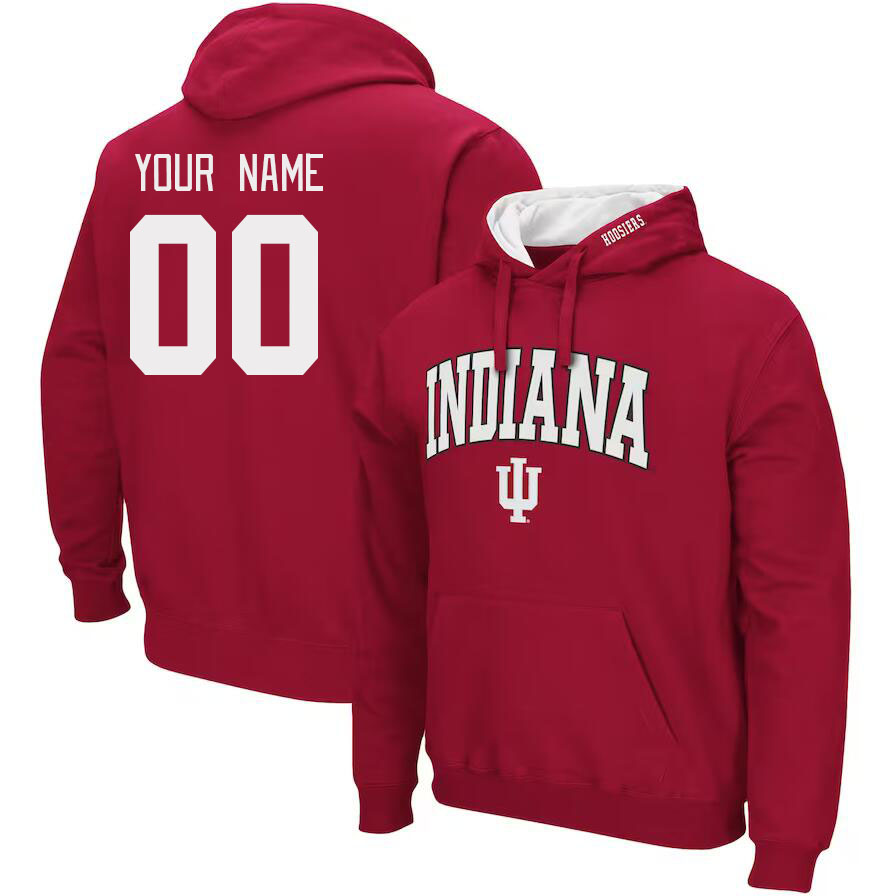Custom Indiana Hoosiers Name And Number College Hoodie-Red - Click Image to Close